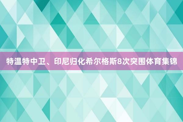 特温特中卫、印尼归化希尔格斯8次突围体育集锦