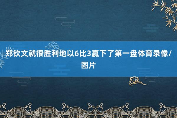 郑钦文就很胜利地以6比3赢下了第一盘体育录像/图片